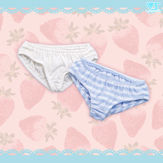 Soft Cotton Panties Set (White & Blue Stripes), Volks, Accessories, 1/3