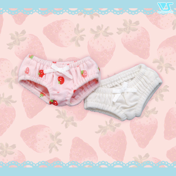 Mini Soft Cotton Panties Set (White & Strawberry Pattern), Volks, Accessories, 1/4