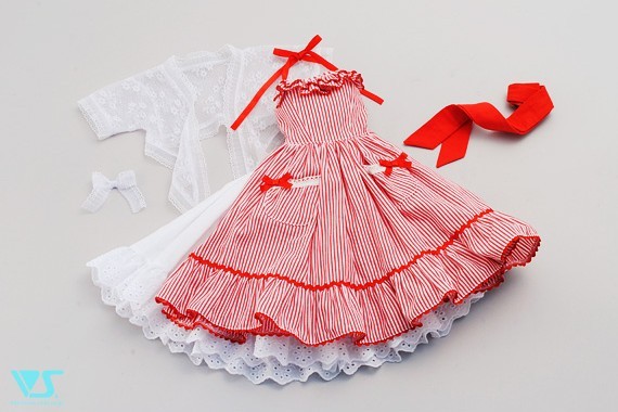 Cherry Red Striped Dress Set, Volks, Accessories, 1/3, 4518992393834