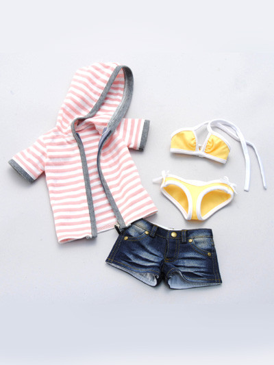 Yellow Bikini With Hoodie Set, Volks, Accessories, 1/3