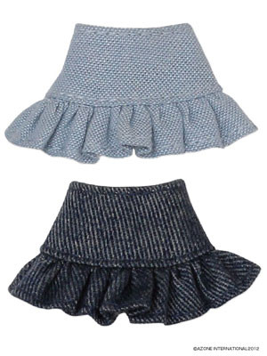 Denim Frill Tiered Skirt (Sky Blue and Blue), Azone, Accessories, 1/12, 4580116038921