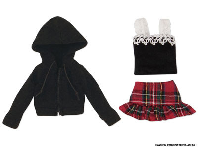 Girls Holiday (A (Black x Black x Red Checked)), Azone, Accessories, 1/12, 4580116038891