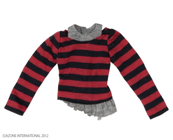 Layered Border Long T-Shirt (Red), Azone, Accessories, 1/6, 4580116038266