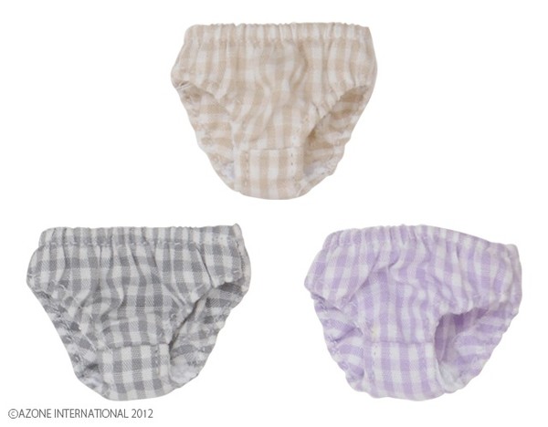 Gingham Check Panties C Set (Beige/Light Grey/Light Purple), Azone, Accessories, 1/6, 4580116038358