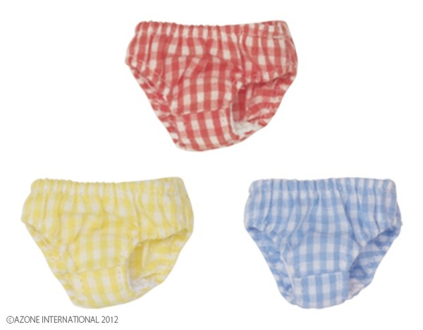 Gingham Check Panties B Set (Blue/Yellow/Red), Azone, Accessories, 1/6, 4580116038341