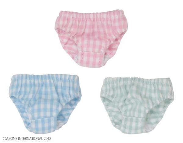 Gingham Check Panties A Set (Pink/Light Blue/Mint Green), Azone, Accessories, 1/6, 4580116038334