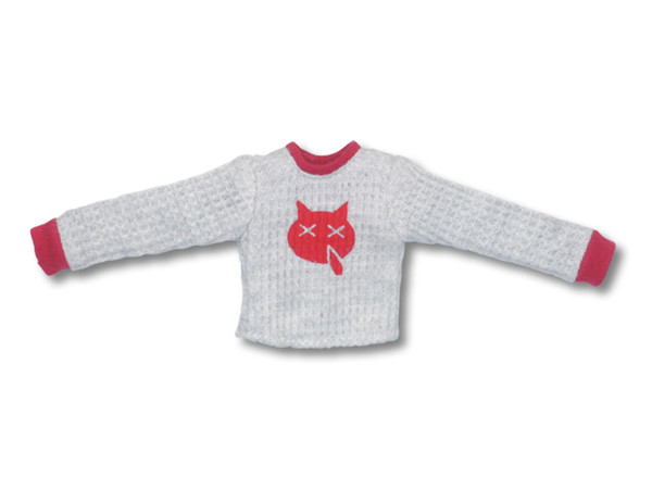 Snotty Cat Long Sleeve T-Shirt (Off White x Red), Azone, Accessories, 1/6, 4571116994782