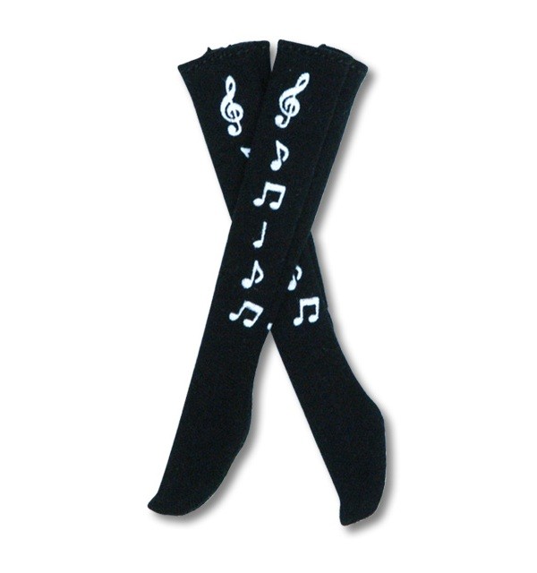 Note Pattern High Socks (Black), Azone, Accessories, 1/6, 4571116993068