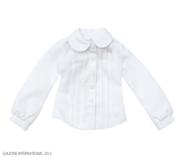 Round Collar Pin Tuck Blouse (White), Azone, Accessories, 1/6, 4580116037313