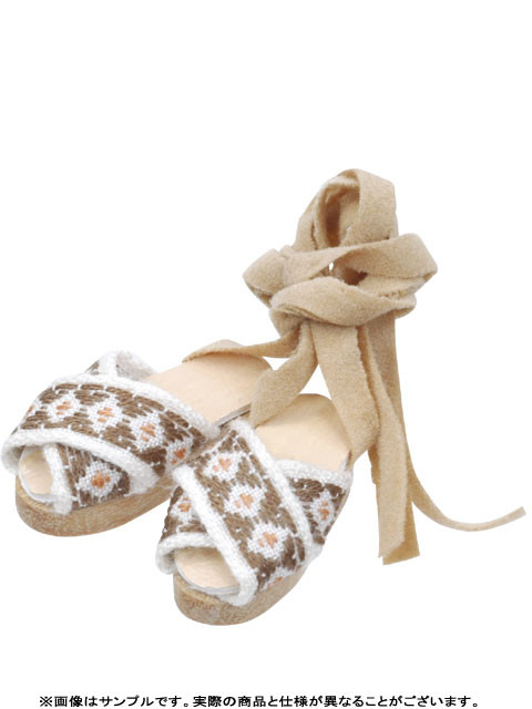 Wood Sole Ribbon Sandal (Brown Pattern), Azone, Accessories, 1/6, 4571116997448