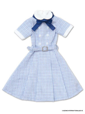 Round Collar Cleric Dress (Blue Check), Azone, Accessories, 1/6, 4580116037245