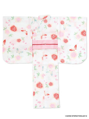 Yukata Set -Butterfly And Morning Glory- (White), Azone, Accessories, 1/3, 4580116036972