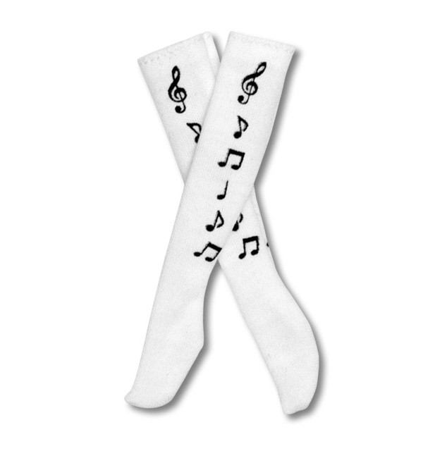 Note Pattern High Socks (White), Azone, Accessories, 1/6, 4571116993068