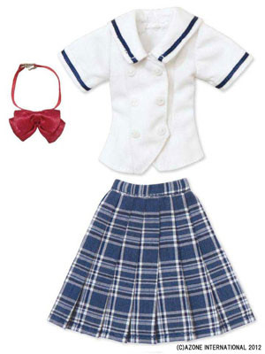 St.Portoldam Middle School Summer Uniform Set (White, Navy Check), Azone, Accessories, 1/6, 4580116036507