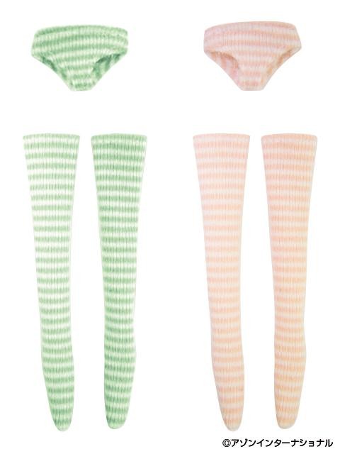 Border Pants & Over Knee Socks (Pink and Mint Green), Azone, Accessories, 1/12, 4580116034916