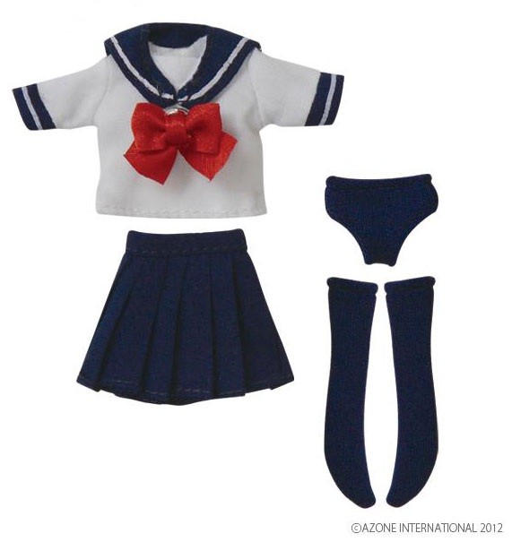 Short-sleeved Sailor Suit (White and Navy), Azone, Accessories, 1/12, 4580116034930