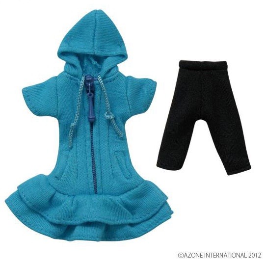 Knit One-Piece With Parka (Blue), Azone, Accessories, 1/12, 4580116035081