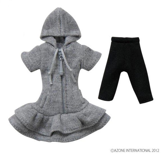 Knit One-Piece With Parka (Gray), Azone, Accessories, 1/12, 4580116035098