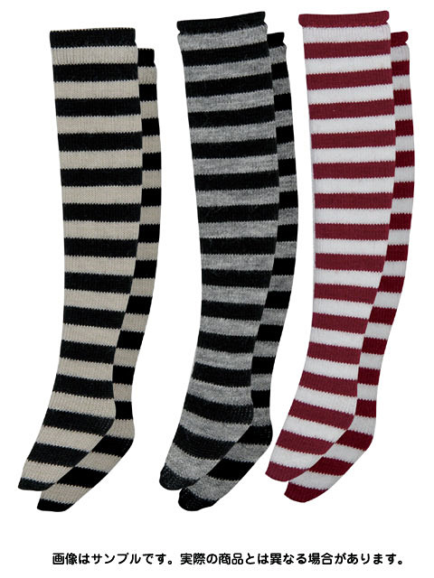 Border Knee Socks (Black & Beige, Black & Gray, Red & White), Azone, Accessories, 4571117009768