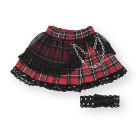 Punk Pleated Skirt & Gater Set (Red Check), Azone, Accessories, 1/6, 4580116034060