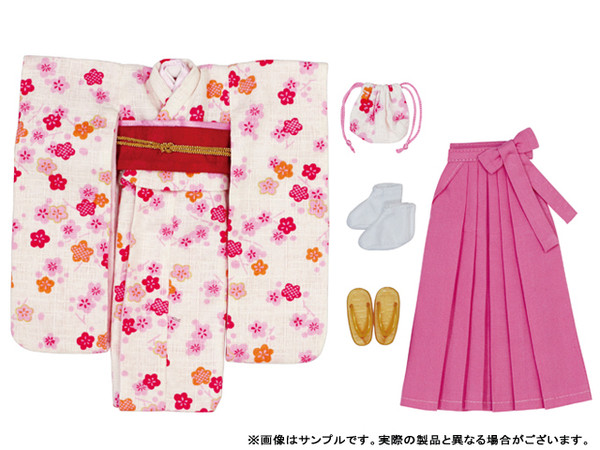Hakama Set (Plums in Spring, White & Pink), Azone, Accessories, 4571117000222