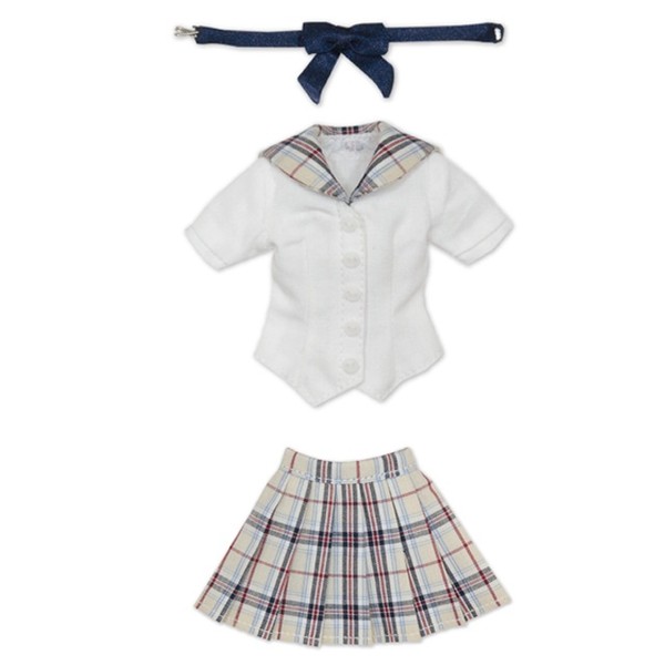 St. Portoldam High School Summer Uniform Set (White × Light Beige Check), Azone, Accessories, 1/6, 4580116032622