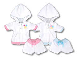 Short Sleeve Parker & Half Pants Set (White & Light Blue), Azone, Accessories, 1/6