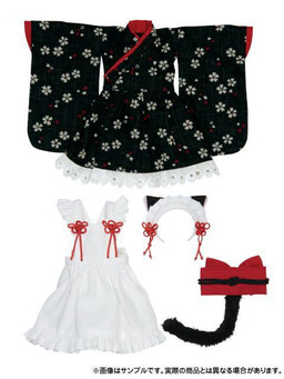 Nekomimi Japanese Style Maid Set (Black), Azone, Accessories, 1/6, 4580116030567