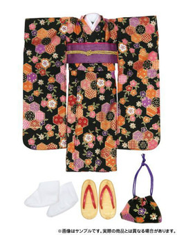 Kimono Set (Flower Dress, Black), Azone, Accessories, 1/6, 4580116030604
