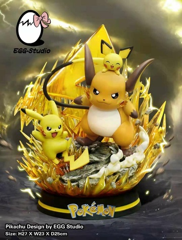 Pichu, Pikachu, Raichu (Evolution Pikachu), Pokemon, Individual Sculptor, Pre-Painted