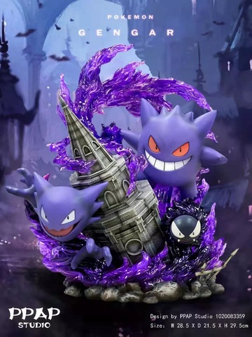 Gastly, Gengar, Haunter (Gengar), Pokemon, Individual Sculptor, Pre-Painted