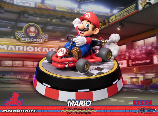 Mario (Exclusive, Collector's), Mario Kart, First 4 Figures, Pre-Painted