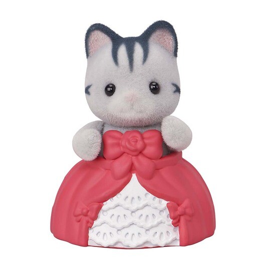 Grey Cat Baby And Rose Dress, Sylvanian Families, Epoch, Trading