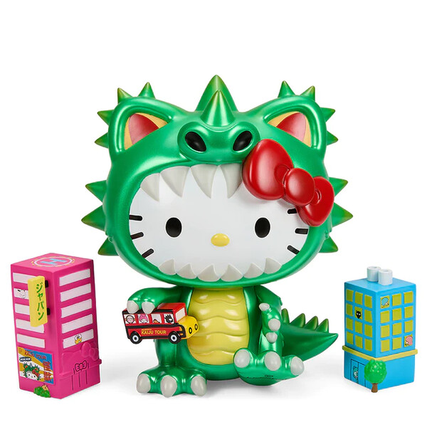 Hello Kitty (Kaiju Cosplay, Metallic Green), Hello Kitty, Kidrobot, Pre-Painted
