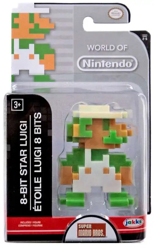 Luigi (8-Bit, Star), Super Mario Brothers, Jakks Pacific, Trading