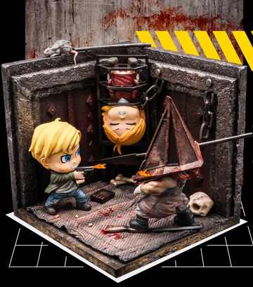 James Sunderland, Maria, Pyramid Head (002 Red Pyramid Thing vs James Sunderland Ft. Maria), Silent Hill 2, Figurama Collectors, Pre-Painted