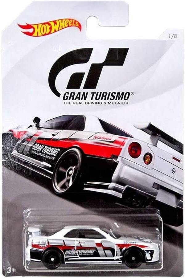 Nissan Skyline GT-R (R34), Gran Turismo, Mattel, Pre-Painted, 1/64