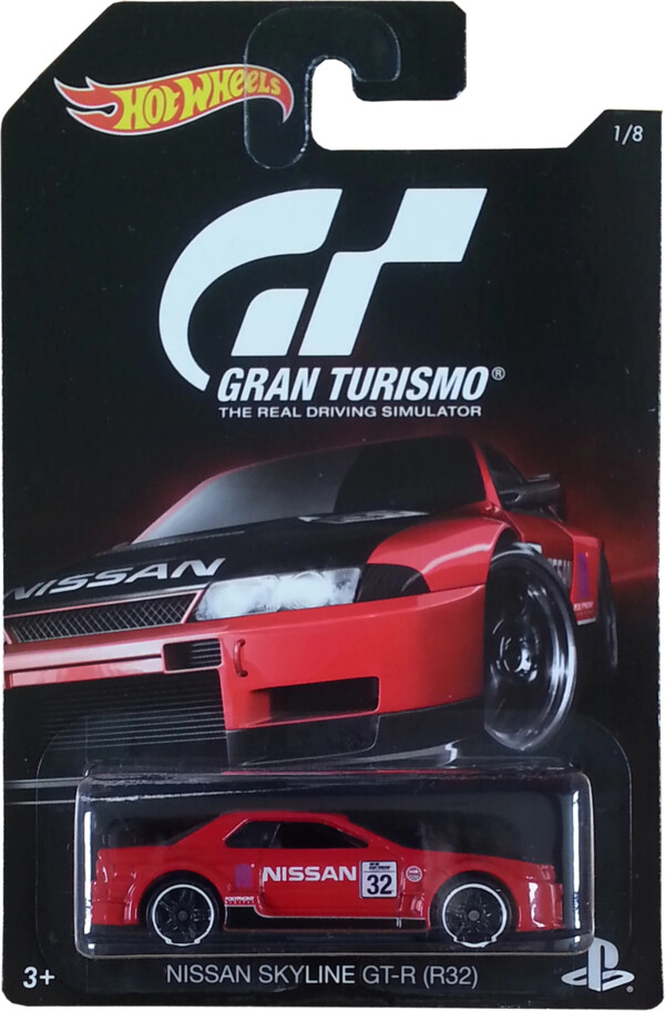 Nissan Skyline GT-R (R32), Gran Turismo, Mattel, Pre-Painted, 1/64