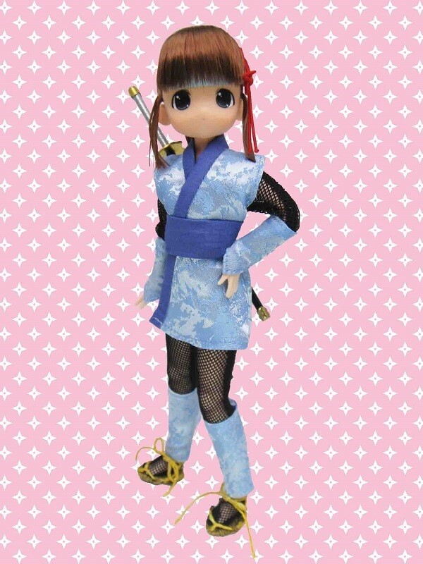 Moko-chan [238231] (Female Ninja, Blue (Brown Hair)), Mama Chapp Toy, Obitsu Plastic Manufacturing, Action/Dolls, 1/6