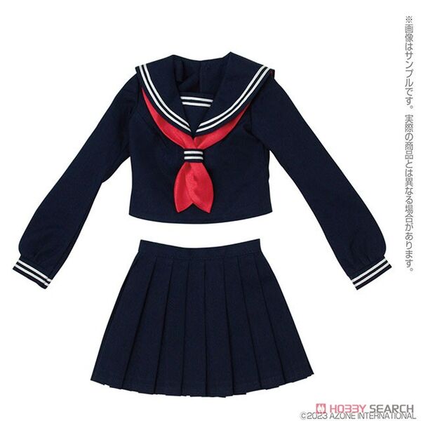 AZO2 Long Sleeve Classical Sailor Suit & Scarf Set ((Navy x Red)), Azone, Accessories, 1/3, 4582119995355