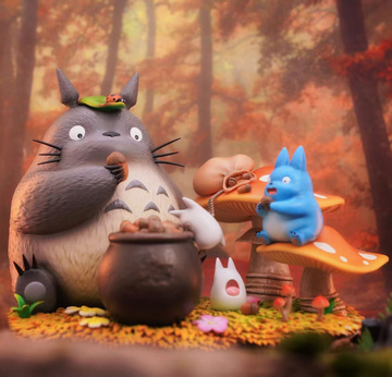 Totoro Chibi, Totoro Chuu, Totoro O (My Neighbor Totoro Eating Acorns), My Neighbor Totoro, Individual Sculptor, Pre-Painted