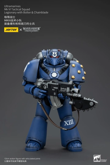 Ultramarines Legion MKVI Tactical Squad Legionary (Ultramarines Legion MKVI Tactical Squad Legionary with Bolter & Chainblade), Warhammer: The Horus Heresy, Unknown, Action/Dolls, 1/18