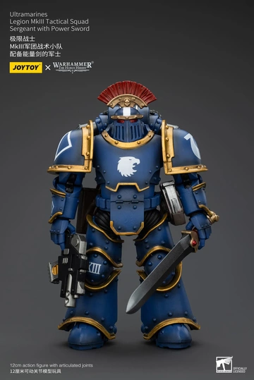 Ultramarines Legion MKIII Tactical Squad Sergeant (Ultramarines Legion MKIII Tactical Squad Sergeant with Power Sword), Warhammer: The Horus Heresy, Unknown, Action/Dolls, 1/18