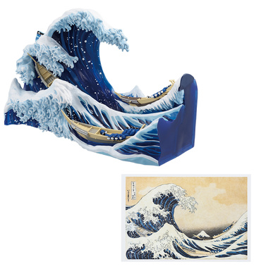 Ichiban Kuji Katsushika Hokusai [259986] (The Great Wave off Kanagawa Diorama with Postcard Stand), Thirty-six Views Of Mount Fuji, Bandai Spirits, Pre-Painted