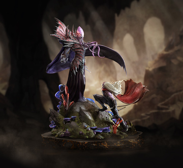 Drow, Mind Flayer (Mind Flayer vs. Drow Battle Diorama), Baldur's Gate 3, Unknown, Pre-Painted