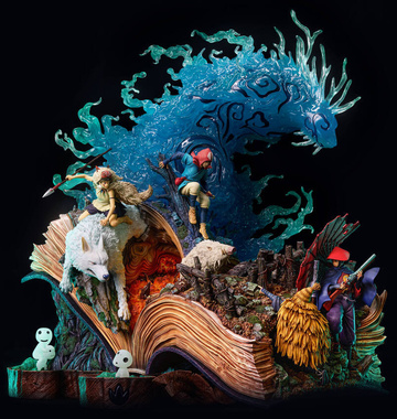 Ashitaka, Eboshi Gozen, Gonza, Kodama, Moro, Okkoto, San, The Forest Spirit (1997 No. 2 Princess Mononoke Large Scale L), Princess Mononoke, Individual Sculptor, Pre-Painted