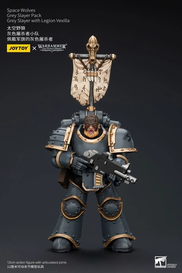 Space Wolves Grey Slayer (Pack Grey Slayer With Legion Vexilla), Warhammer: The Horus Heresy, Unknown, Action/Dolls, 1/18