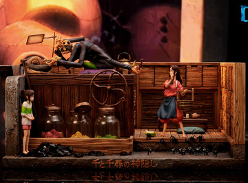 Chihiro Ogino, Kamajii, Makkuro Kurosuke, Rin (Hayao Miyazaki Desktop Scene Series 012 Spirited Away Kamajii), Spirited Away, Individual Sculptor, Pre-Painted