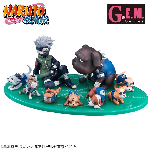 Akino, Bisuke, Bull, Guruko, Hatake Kakashi, Pakkun, Shiba, Urushi, Uuhei (to Shinobi Inutachi), Naruto Shippuuden, MegaHouse, Pre-Painted, 4530430241712