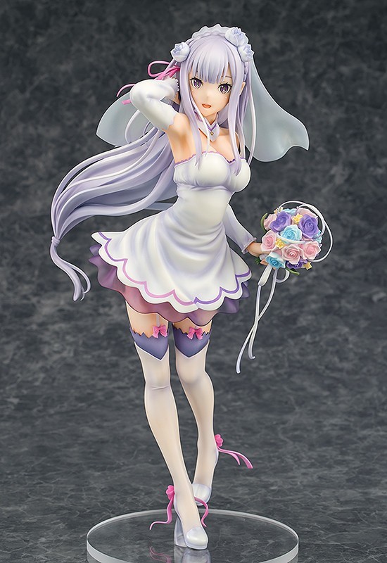 Emilia (Wedding), Re:Zero Kara Hajimeru Isekai Seikatsu, Phat Company, Pre-Painted, 1/7, 4589496589719